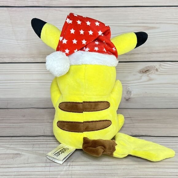 Pikachu Santa Hat 9” Plush Christmas Stars 2021 Pokemon Holiday Edition *READ* - Picture 5 of 13